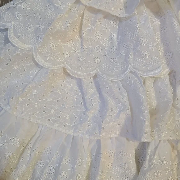 🆕️VINTAGE RARE Betsey Johnson White Ruffled Dress White EyeletNWT